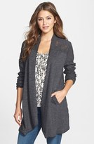 Thumbnail for your product : Lucky Brand Mixed Media Open Front Jacket