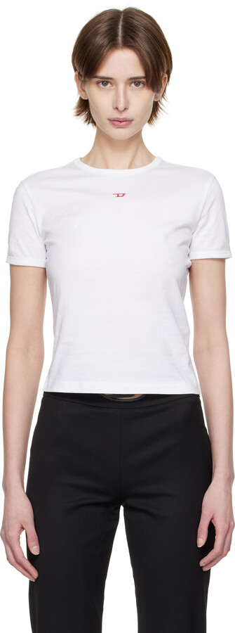 Diesel White T-Uncutie-Long-D T-shirt