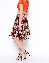 Thumbnail for your product : ASOS Midi Skirt In Floral Rose Print