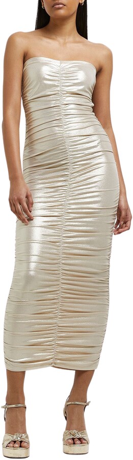 Gold Strapless Dress | Shop the world's largest collection of 