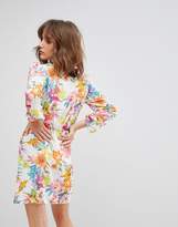 Thumbnail for your product : Love Long Sleeve Wrap Dress In Bold Floral Print