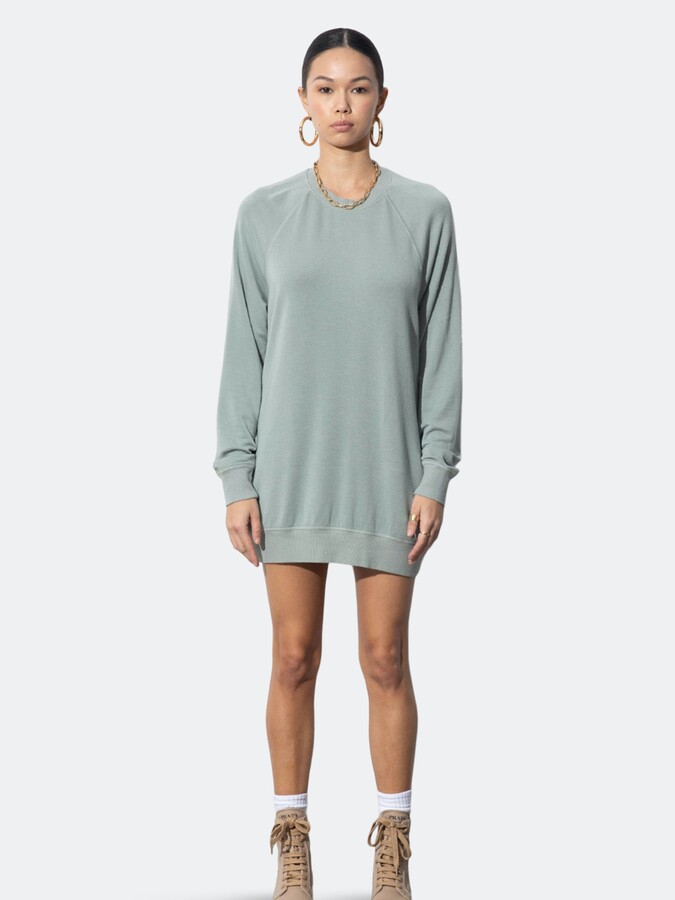 Vska Womens Thick Cut Out Pullover Splice Fleece Hit Color Sweatshirts Dress 