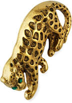 Thumbnail for your product : Yochi Cheetah Glass Emerald Brooch