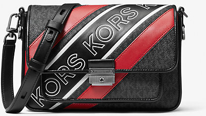 Michael Kors Men's Hudson Logo Utility Crossbody Bag - Black - Messenger