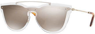 Valentino Glamgloss Mirrored Shield Sunglasses
