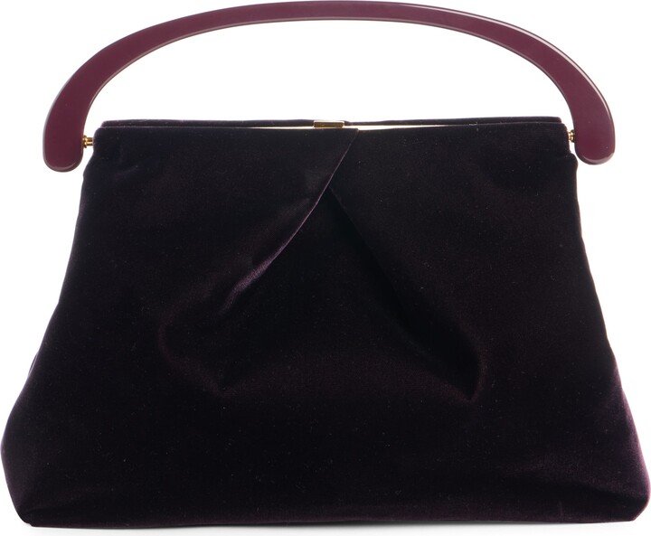 Folded Velvet Top Handle Bag