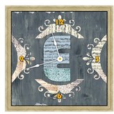 Thumbnail for your product : Green Leaf Art 'Letter Texture' Clock