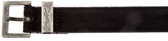 Saint Laurent Monogram Passant Buckle Belt In Black Leather