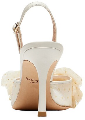 Kate Spade Bridal Sparkle Tulle & Leather Slingback Sandals
