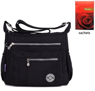 AOU Womens Waterproof Nylon Handbag Lightweight Cross Body Bag With Zipper Pockets