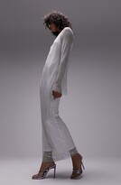 Thumbnail for your product : Topshop Diamante Long Sleeve Mesh Maxi Dress