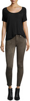 Thumbnail for your product : 7 For All Mankind Knee-Seam Sueded Skinny Jeans, Olive