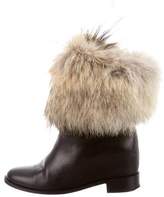 Thumbnail for your product : Christian Louboutin Mazurka Fur-Trimmed Leather Boots