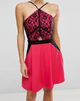 Thumbnail for your product : Little Mistress Lace Overlay Mini Dress