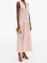 Thumbnail for your product : Heidi Klein Cape Town Plunge-neck Zebra-print Maxi Dress - Pink Print