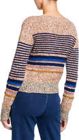 Thumbnail for your product : See by Chloe Striped Wool-Blend Crewneck Sweater