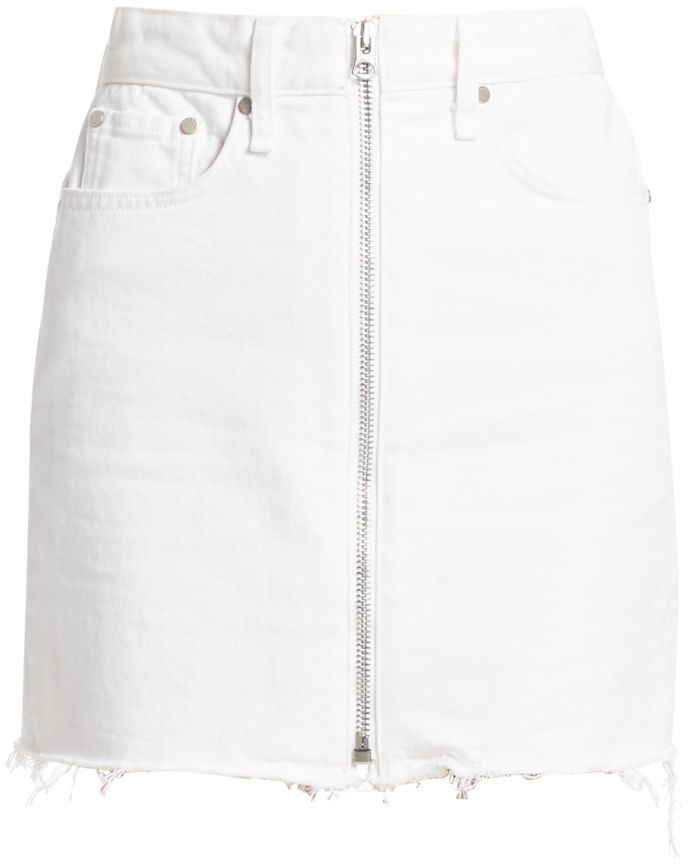 jen7 white denim skirt