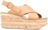 Chloé - buckled wedge sandals - 