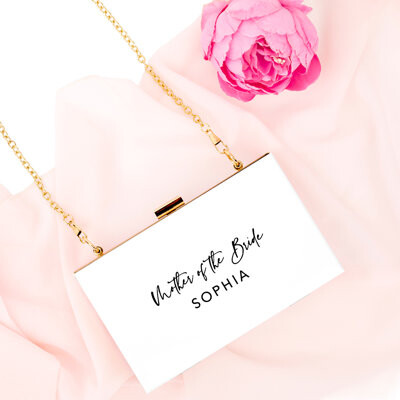 Koyal Wholesale Andaz Press Personalized Acrylic Clutch for Mother of the Bride