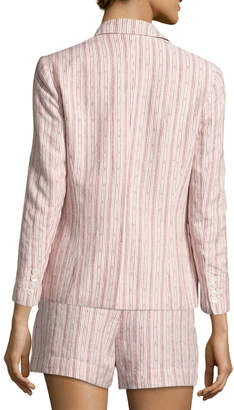 ATM Anthony Thomas Melillo Cotton Linen School Boy Blazer, Pink Pattern