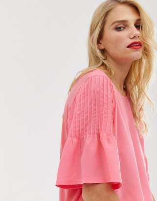 French Connection Classic Crepe fluted sleeve top