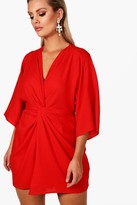 Thumbnail for your product : boohoo Plus Knot Detail 3/4 Sleeve Dress