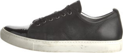 Lanvin Leather Low Top Sneakers Black & White Round-Toes Lace-Up Closure at Uppers Unfortunately, due to restrictions, this item may not be eligible for shipping in all areas. | Lanvin Leather Sneakers in Black/White, Women's IT 40 | 10