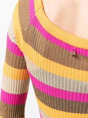 Patrizia Pepe Striped Lurex Knitted Jumper