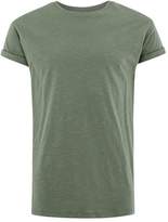 Thumbnail for your product : Topman Khaki Slub Muscle Fit Roller T-Shirt