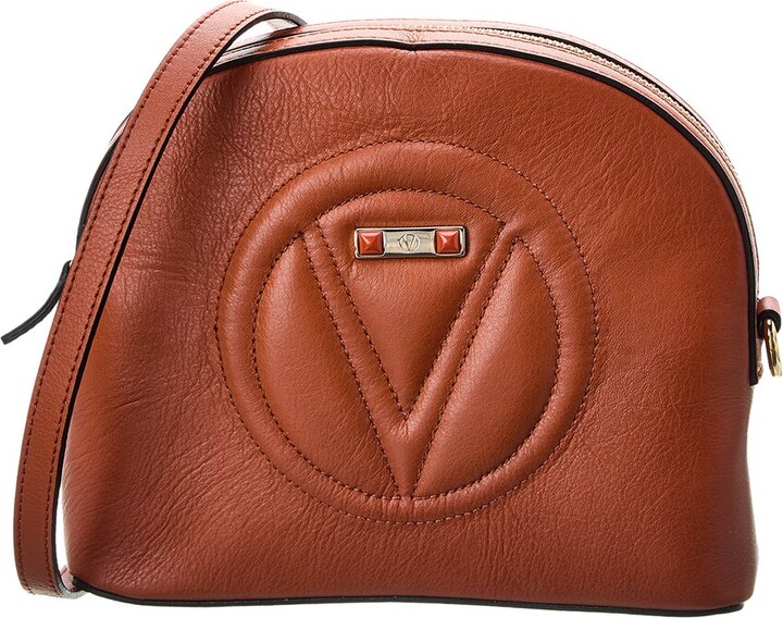 Valentino by Mario Valentino Diana V-Logo Leather Shoulder Bag on SALE