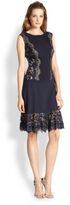 Thumbnail for your product : Tadashi Shoji Lace-Overlay Flared Dress