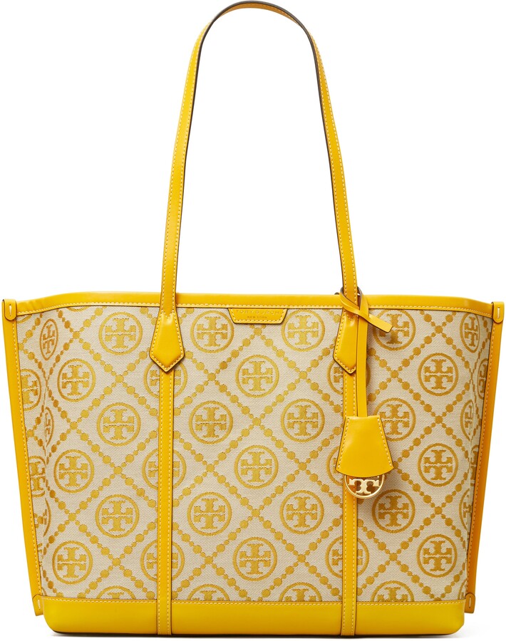 Tory Burch collection canvas jacquard small tote bag T Monogram