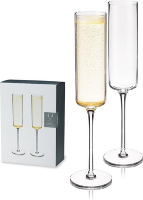 Viski Laurel Red Wine Glasses, Crystal Stemmed Tumblers Glassware for Wine  or Cocktails, Top Rack Dishwasher Safe, 18 Oz, Set of 2, Clear