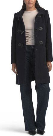 TJMAXX Italian Wool Blend Three Button Toggle Duffel Jacket, Wool/Viscose/Cashmere