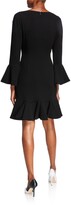Thumbnail for your product : Shani Bell-Sleeve Crepe Fit-&-Flare Dress