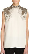 Thumbnail for your product : Haute Hippie Embellished Silk Blouse