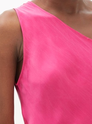 Worme - The One Shoulder Silk Mini Dress - Pink