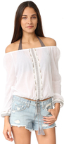 Thumbnail for your product : Vitamin A Capri Cropped Peasant Top