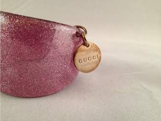 Gucci Glittered Pink Lucite Cuff Bracelet