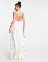 Thumbnail for your product : ASOS EDITION Layla cami wedding dress with applique embroidery