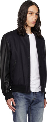 Belstaff Black & Navy Hadley Leather Jacket