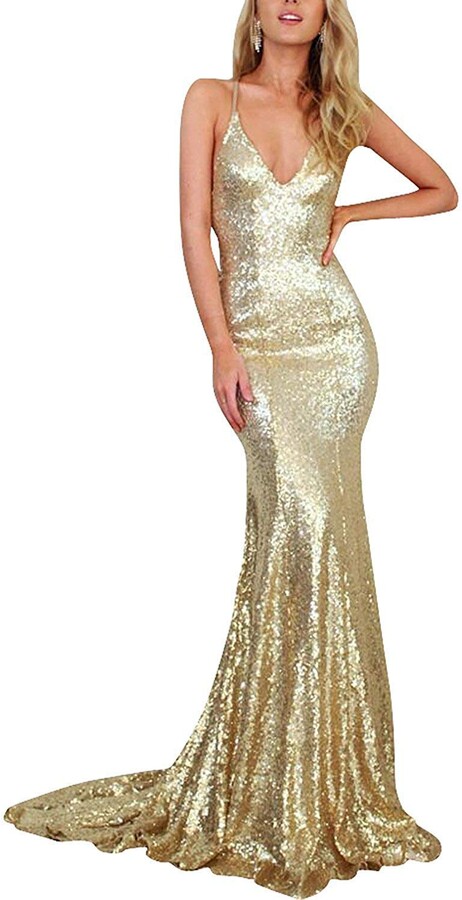 backless glitter dress