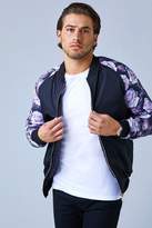 Thumbnail for your product : boohoo Bomber Jacket With Rose Raglan Sleeves