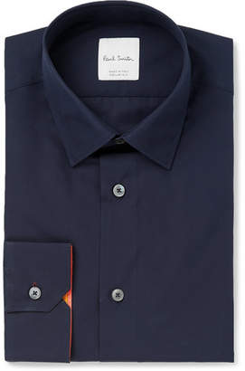 Paul Smith Navy Slim-Fit Cotton-Poplin Shirt - Men - Navy
