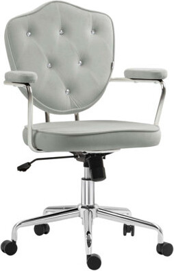 Cute Home Office Chair, Computer Desk Chair with Button Tufted, Swivel VaniChair, Comfort and Style for Your Workspace