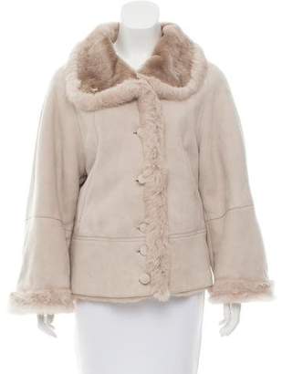 Armani Collezioni Fur-Trimmed Shearling Jacket