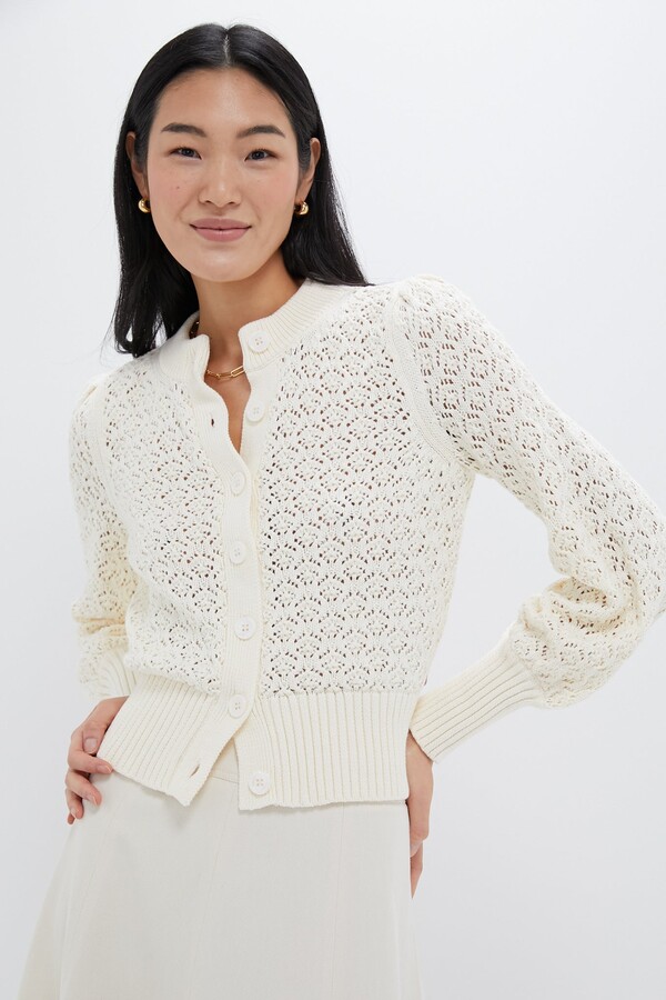 Tuckernuck Ivory Pointelle Colette Cardigan