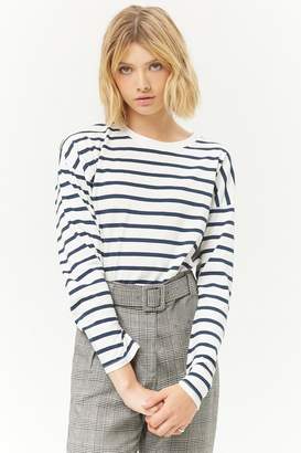 Forever 21 Striped Crew Long Sleeve Top