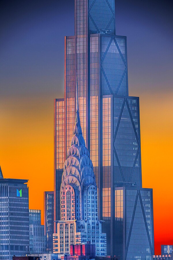 Mitchell Funk, Chrysler Building and The Chase Bank Headquarters at Sunrise, 2025