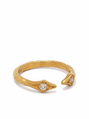 Cathy Waterman 22kt Yellow Gold Double Arrow Diamond Ring - ShopStyle